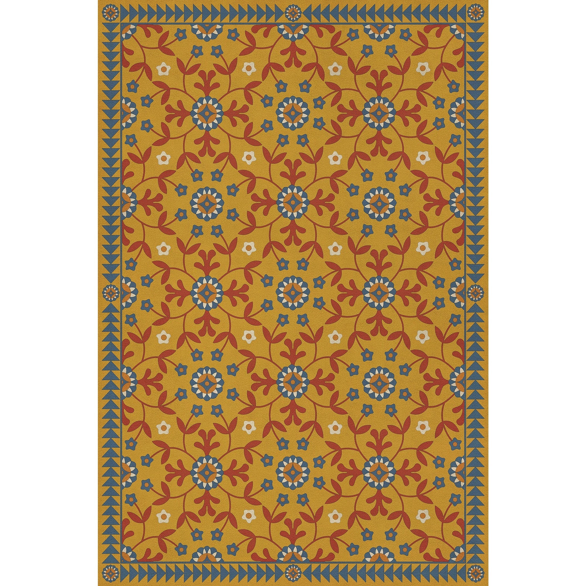 Folk Art Museum Whig Rose Hope Springs Eternal Vinyl Floor Cloth