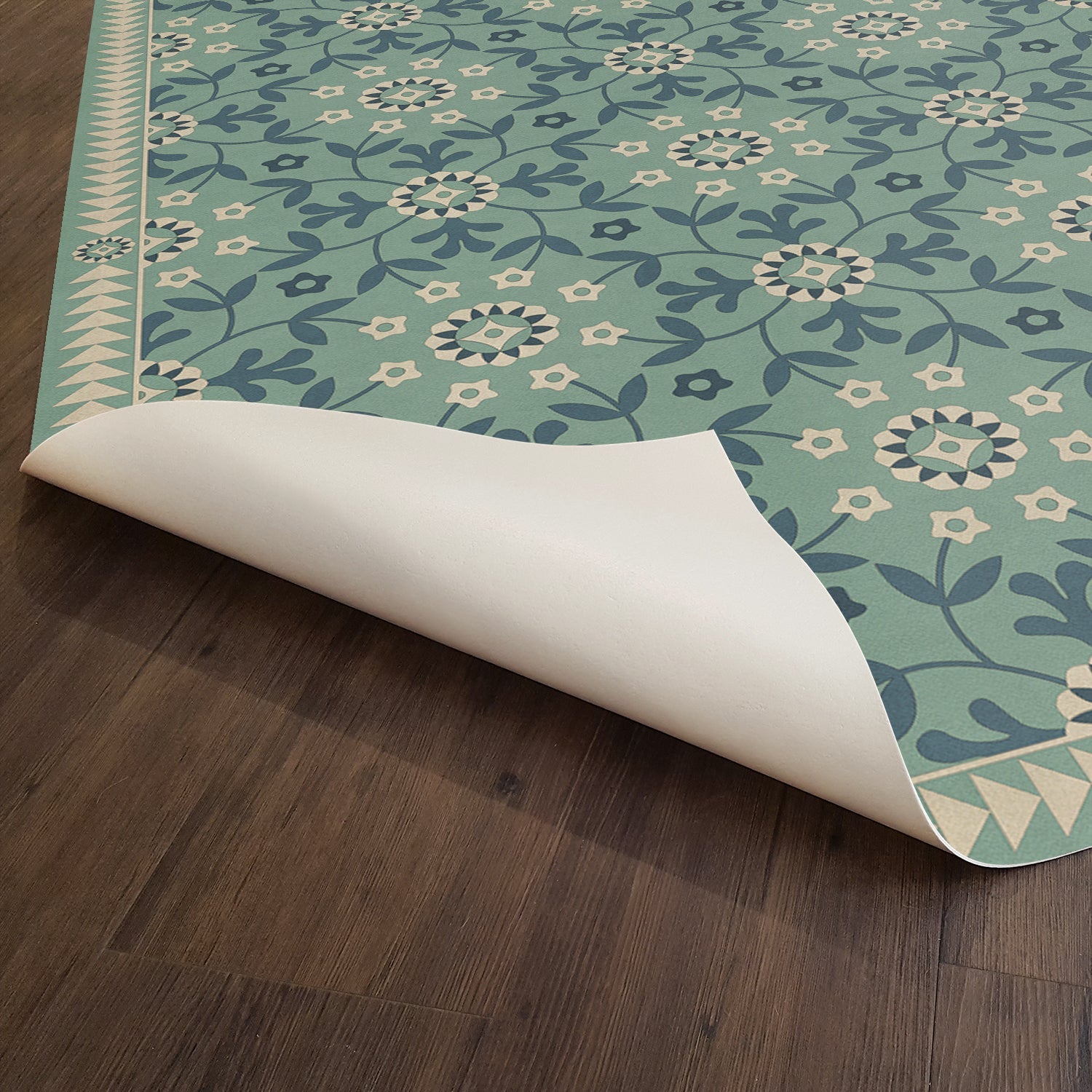 Folk Art Museum Whig Rose Life Is A Journey Vinyl Floor Cloth