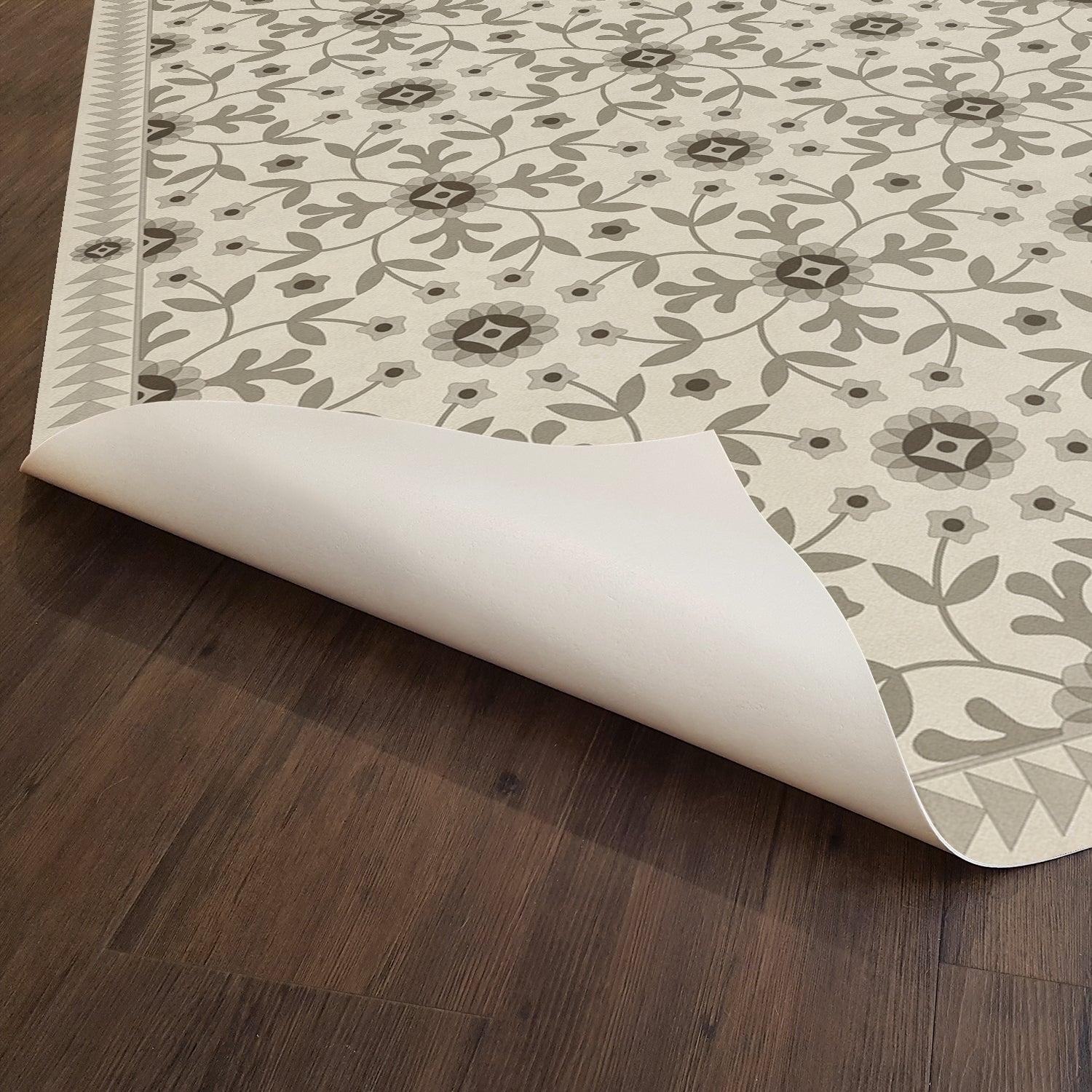 Folk Art Museum Whig Rose Meditations Vinyl Floor Cloth