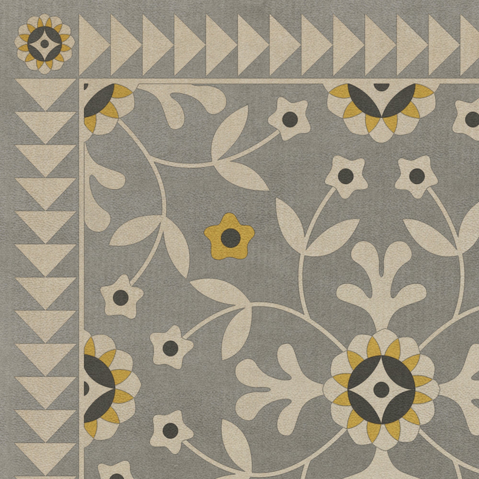 Folk Art Museum Whig Rose Soundly Slept Vinyl Floor Cloth