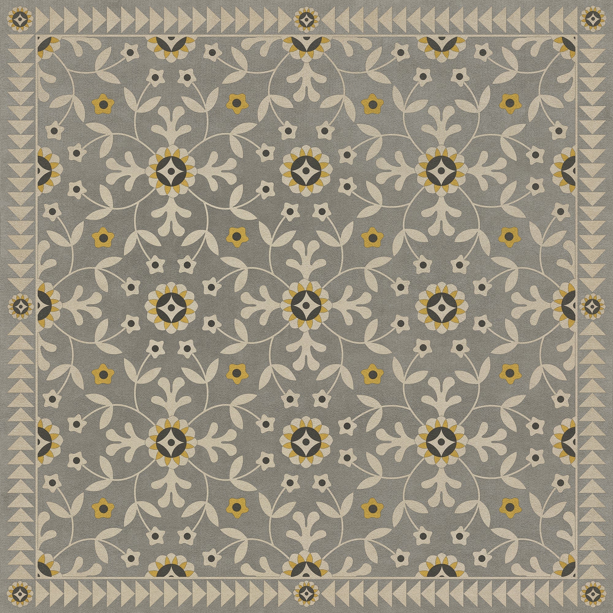 Folk Art Museum Whig Rose Soundly Slept Vinyl Floor Cloth