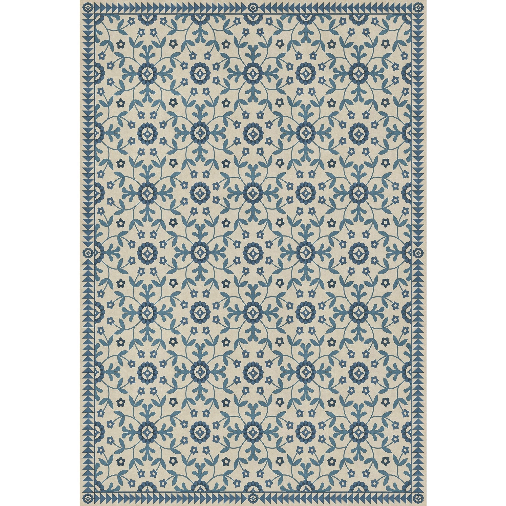 Folk Art Museum Whig Rose The Day Has Eyes Vinyl Floor Cloth