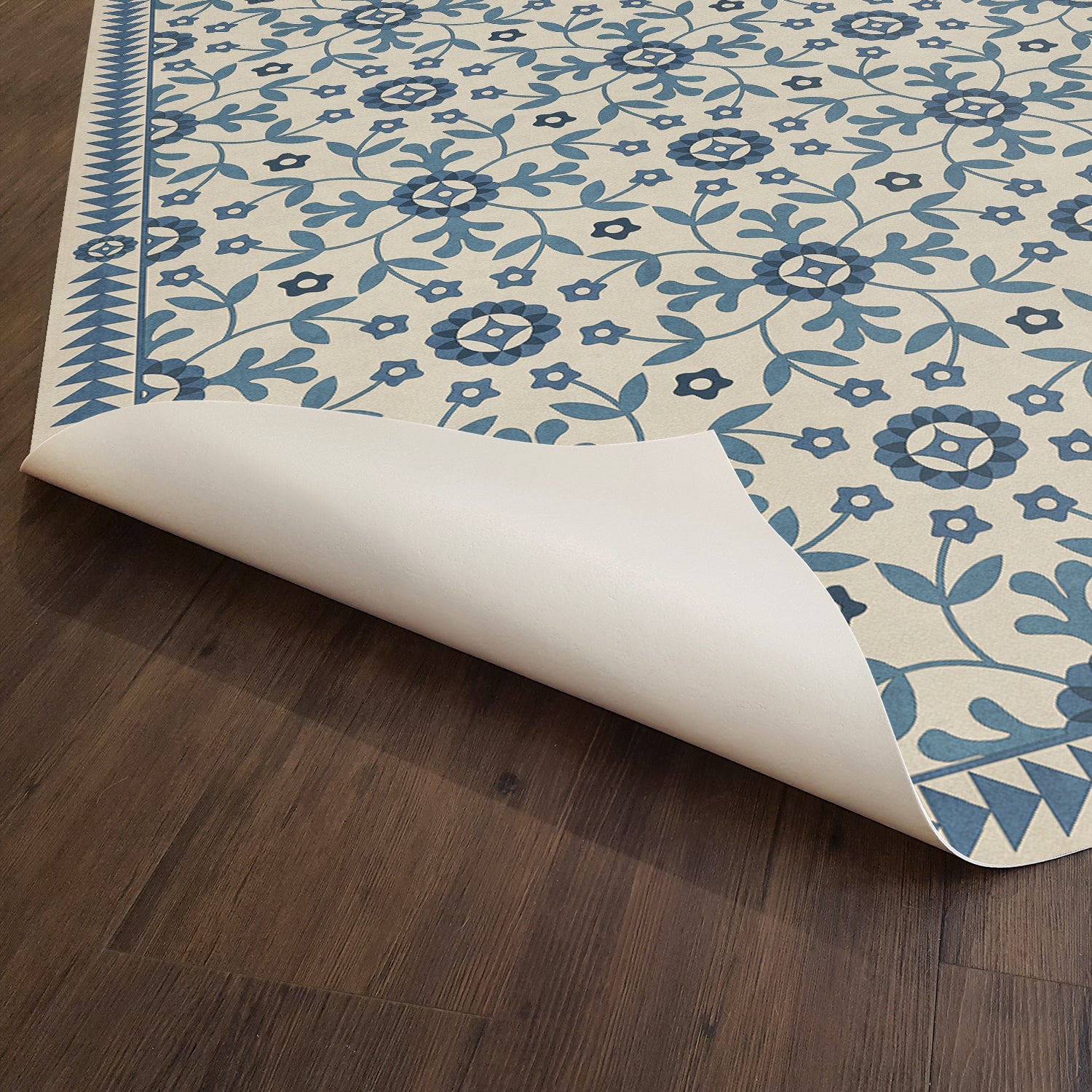 Folk Art Museum Whig Rose The Day Has Eyes Vinyl Floor Cloth