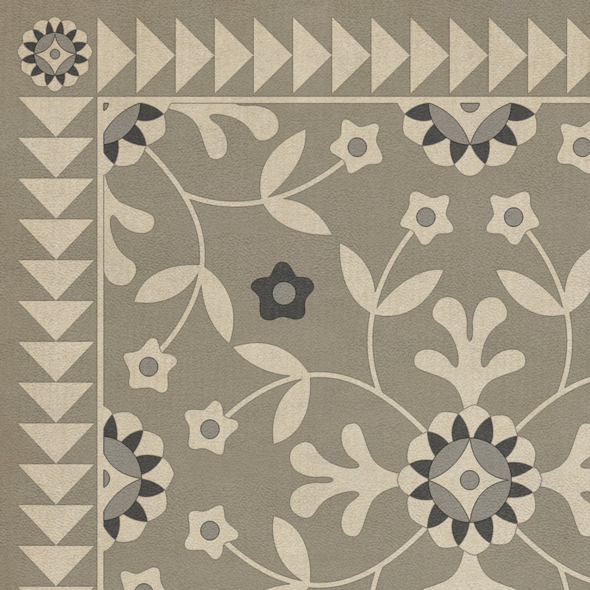 Folk Art Museum Whig Rose To The Nightingale Vinyl Floor Cloth