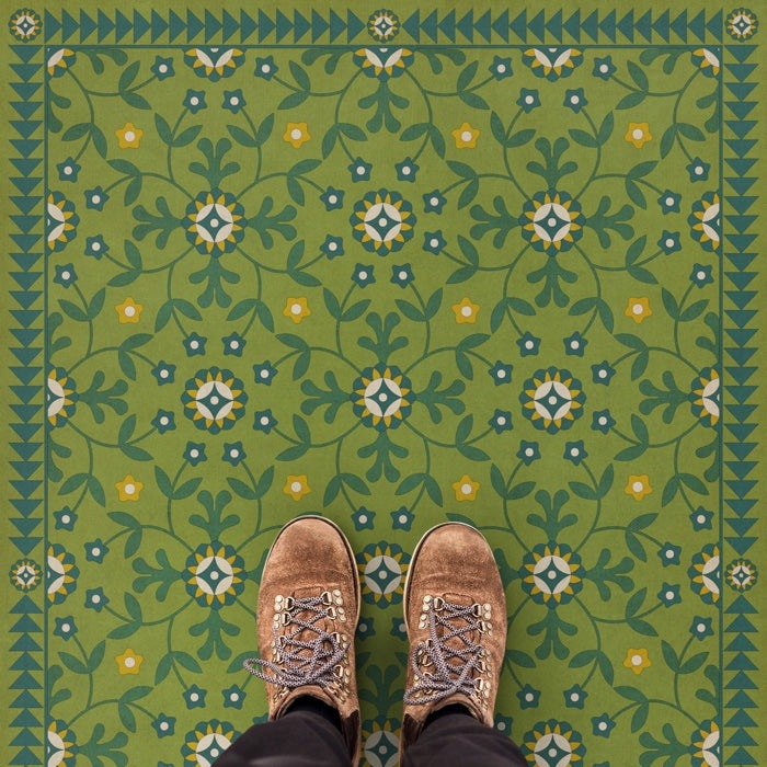 Folk Art Museum Whig Rose We Have Only Today Vinyl Floor Cloth