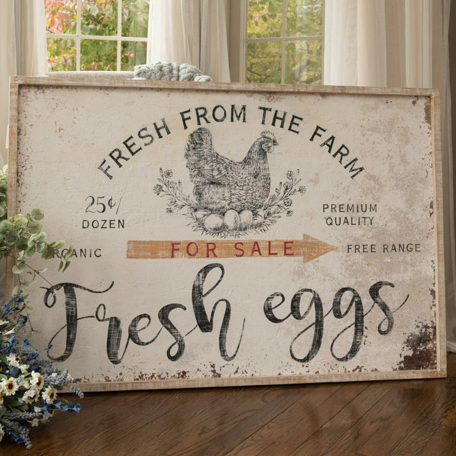 Fresh Eggs From The Farm Large Wood Sign