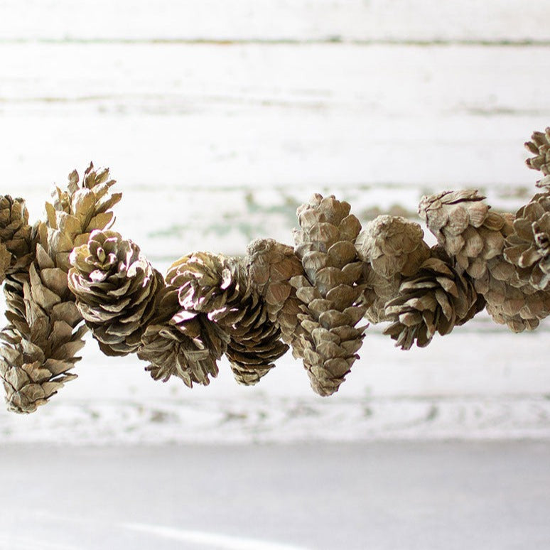 Frosted Sage Pine Cone Garland