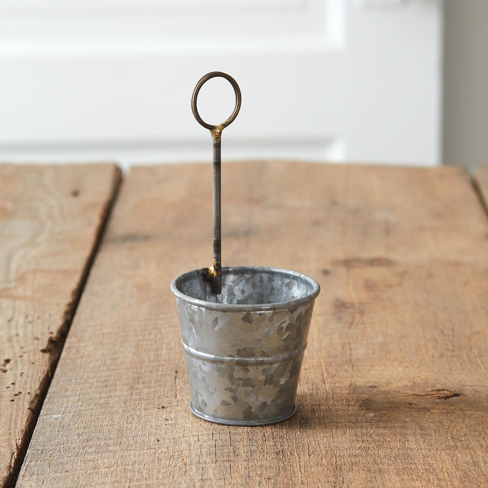 Galvanized Pail Card Holder