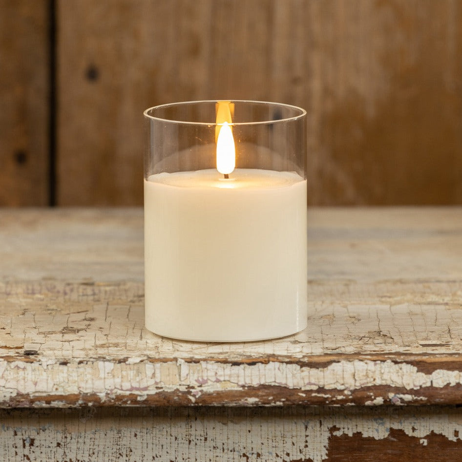 Glass 3D Flame Candle
