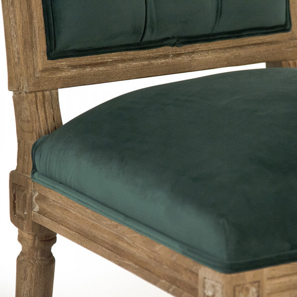 Green Velvet Louis Side Chair