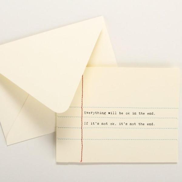 Hand Sewn Stationary Everything Will Be Okay
