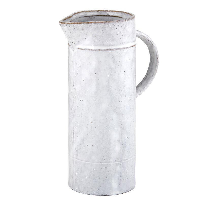 Handcrafted Ceramic White Pitcher Vase