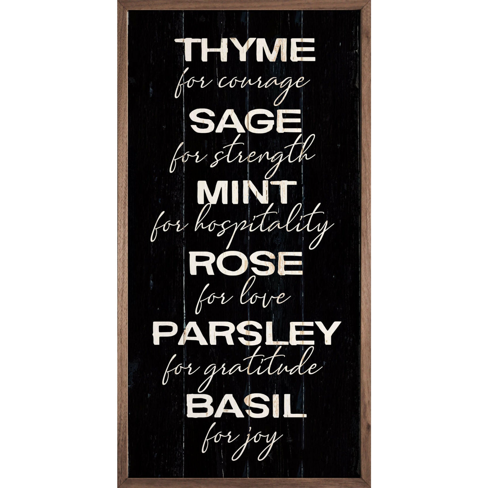 Herbs & Love Wood Framed Print