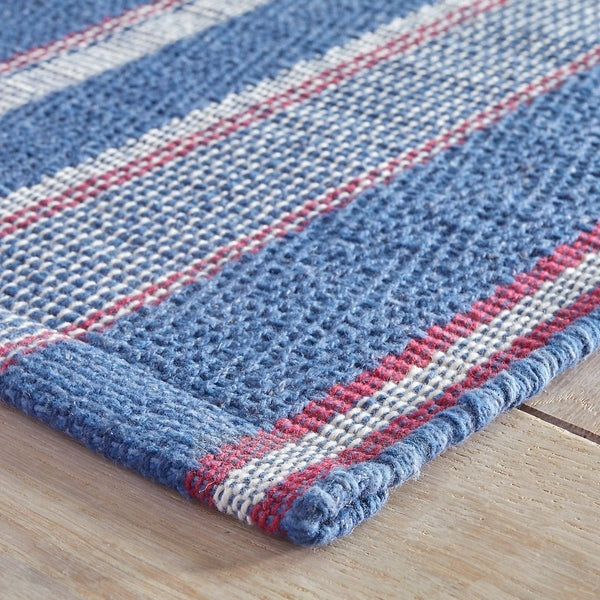 Hillsgrove Stripe Denim Handwoven Cotton Rug