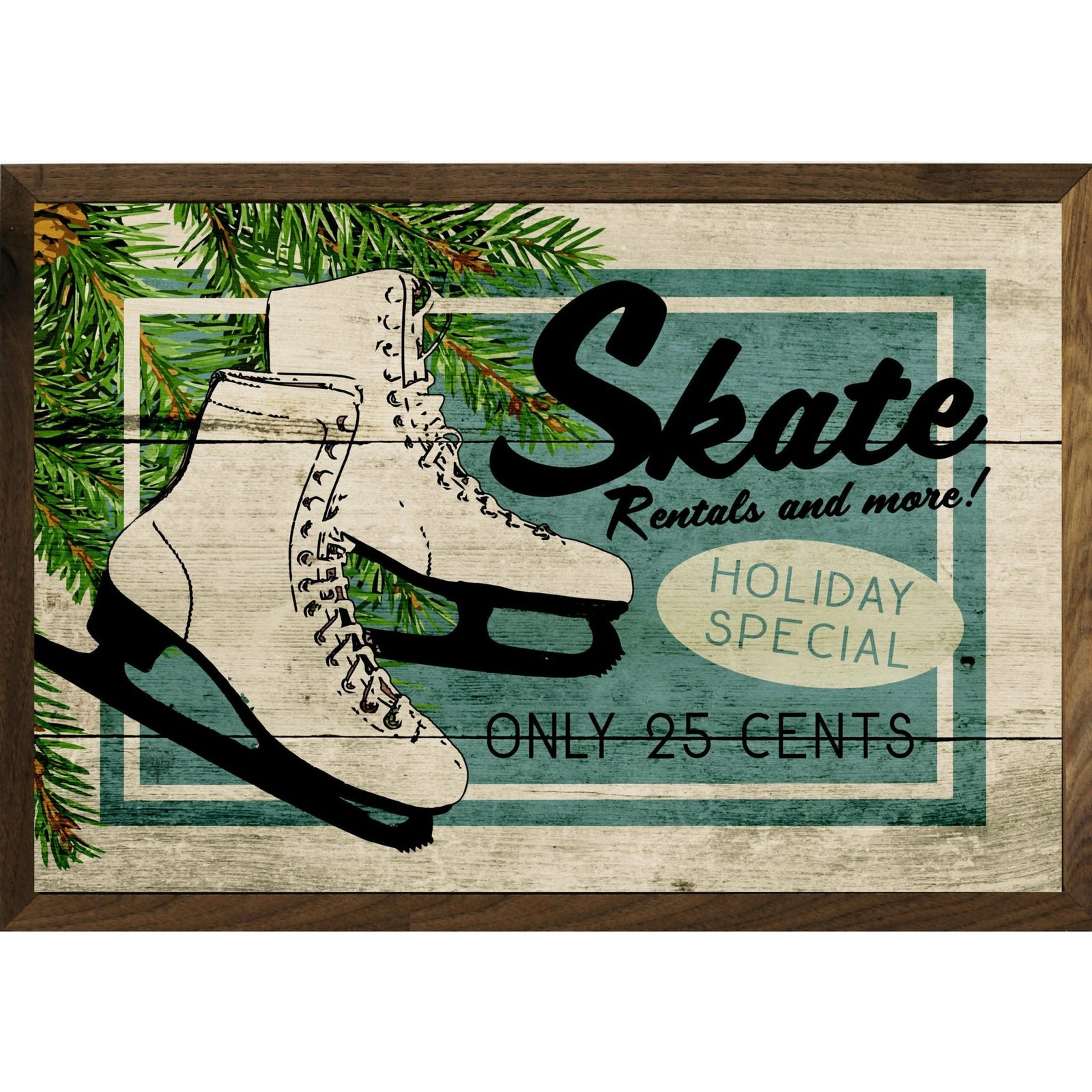 Holiday Skate Rentals Wood Framed Print