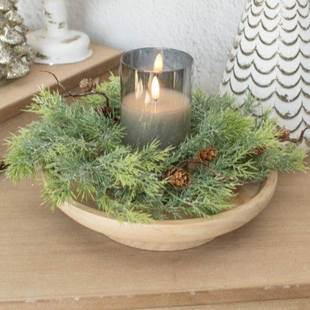 Iced Pine Candle Ring