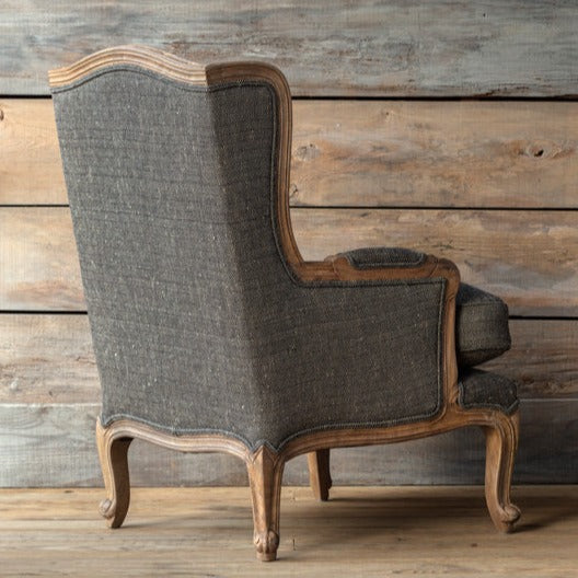 Indigo Tweed Wing Chair