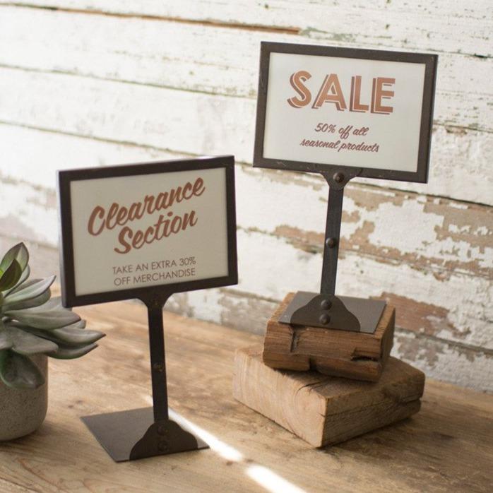 Industrial Antiqued Brass Photo Frame Stand