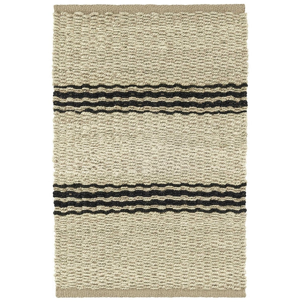 Jute Ticking Black Handwoven Jute Rug