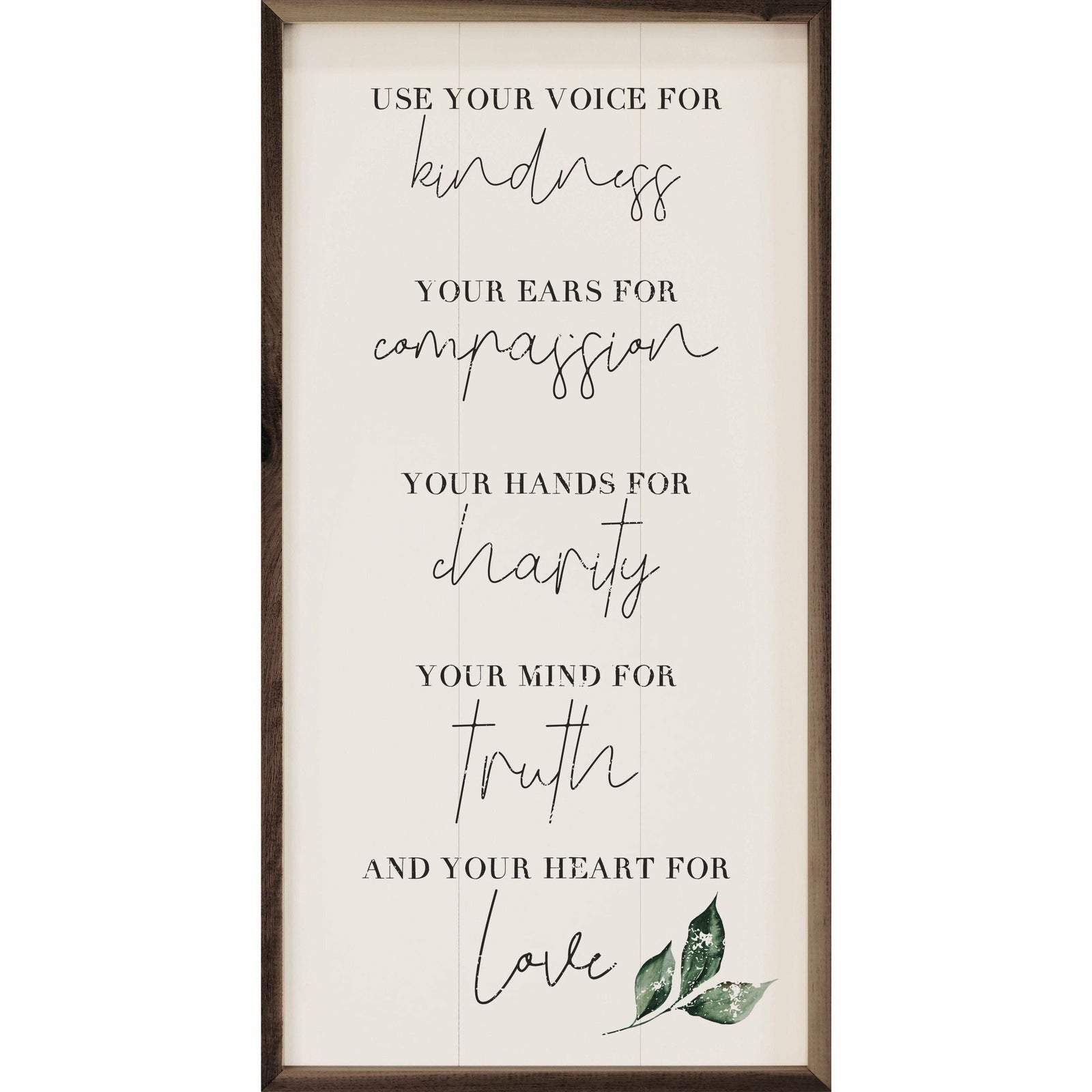 Kindness & Compassion Wood Framed Print