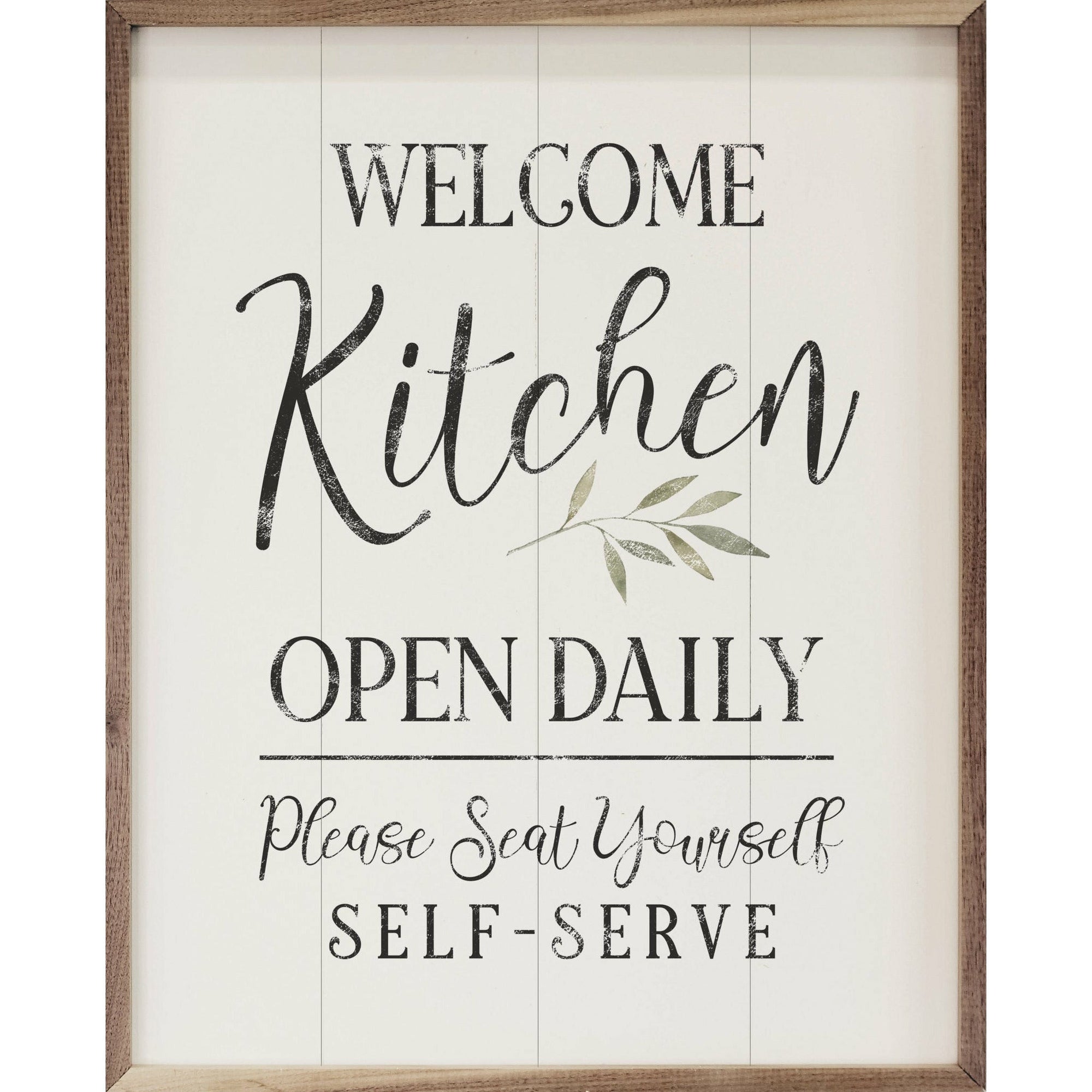 Kitchen Open Daily Wood Framed Print