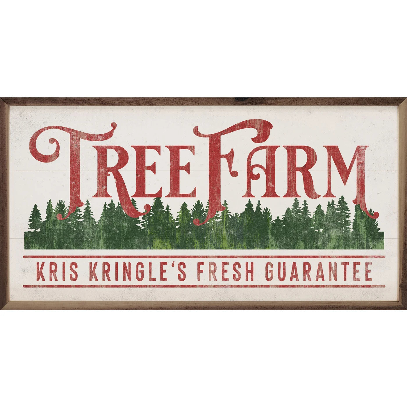 Kris Kringles Fresh Guarantee Trees White Wood Framed Print