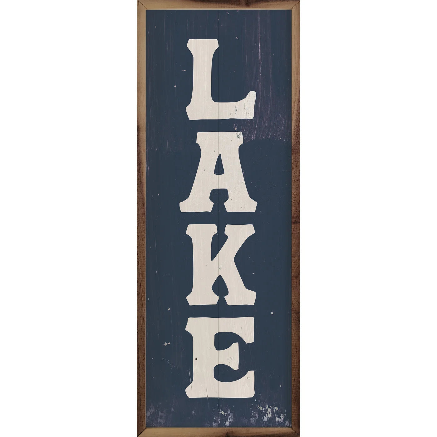 Lake Dark Blue Wood Framed Print