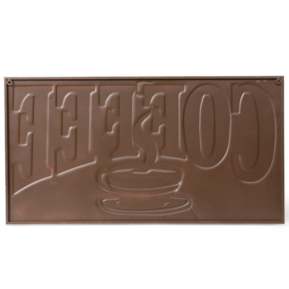 Large Green Metal Coffee Sign
