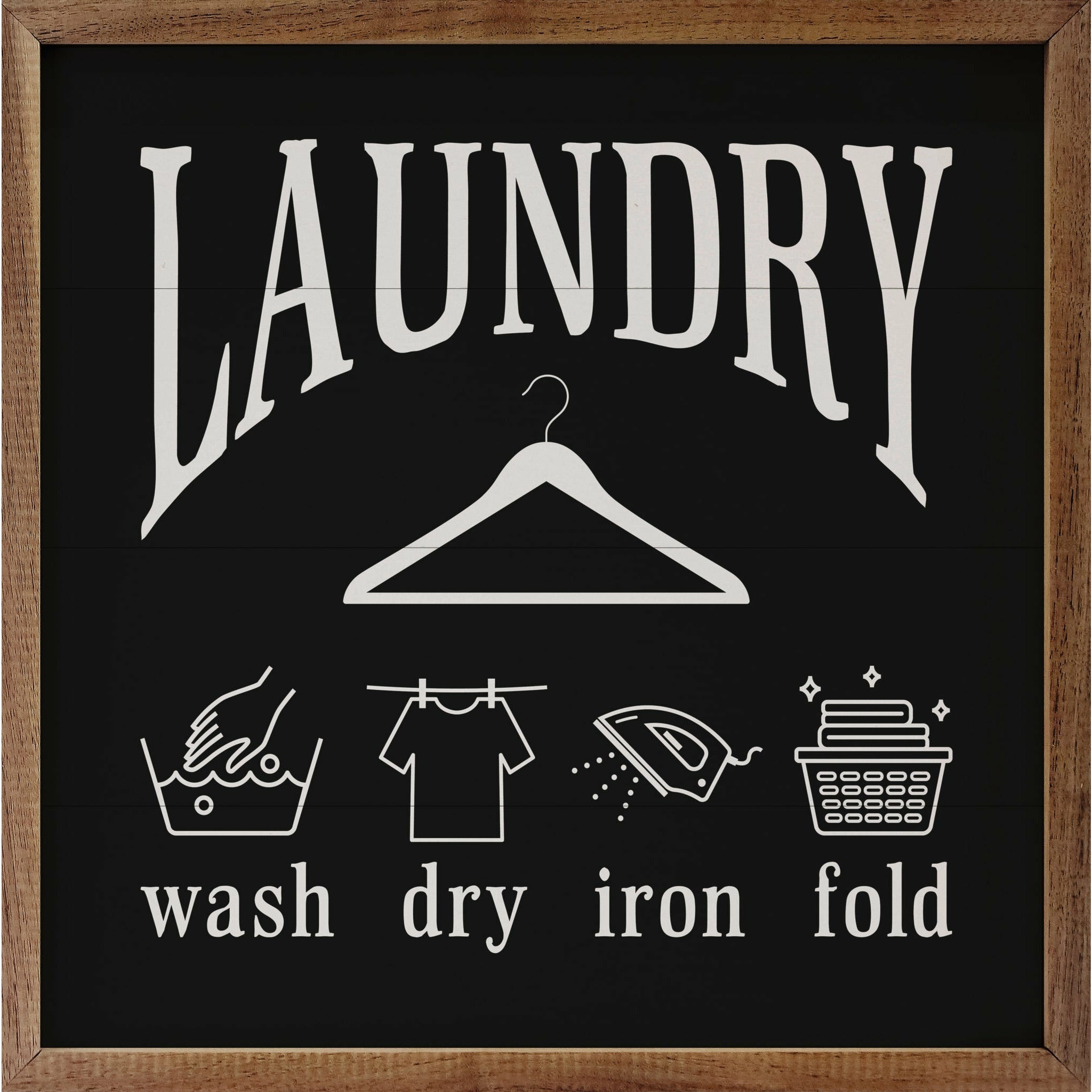 Laundry Hanger Wood Framed Print