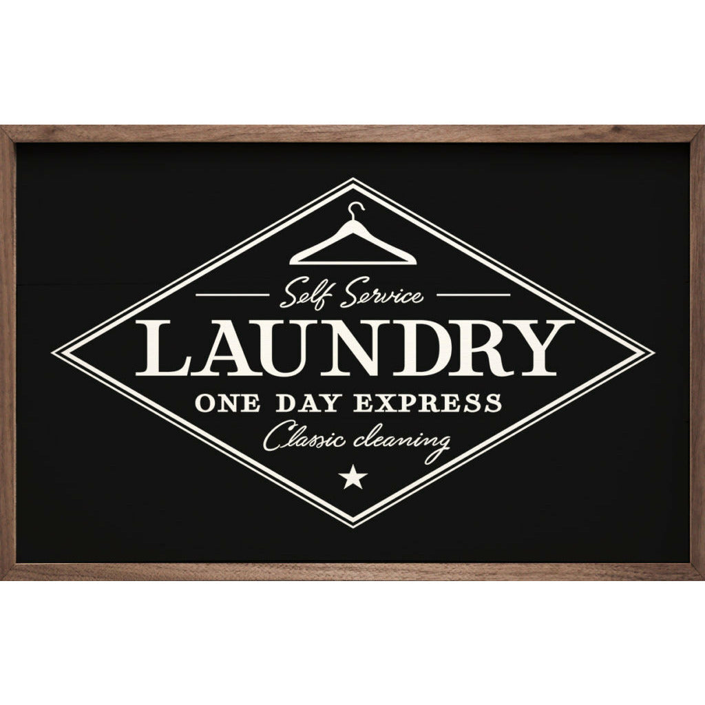 Laundry One Day Express Wood Framed Print