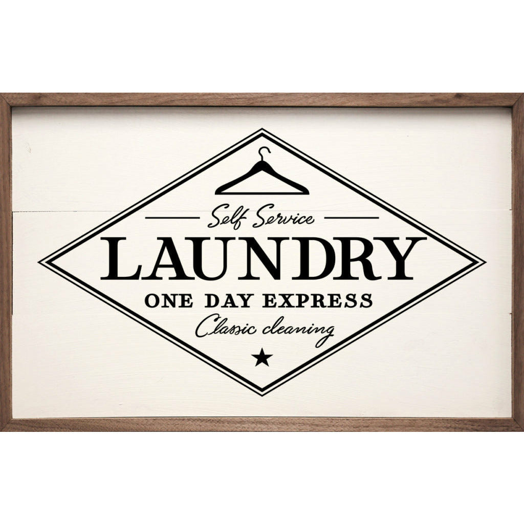 Laundry One Day Express Wood Framed Print