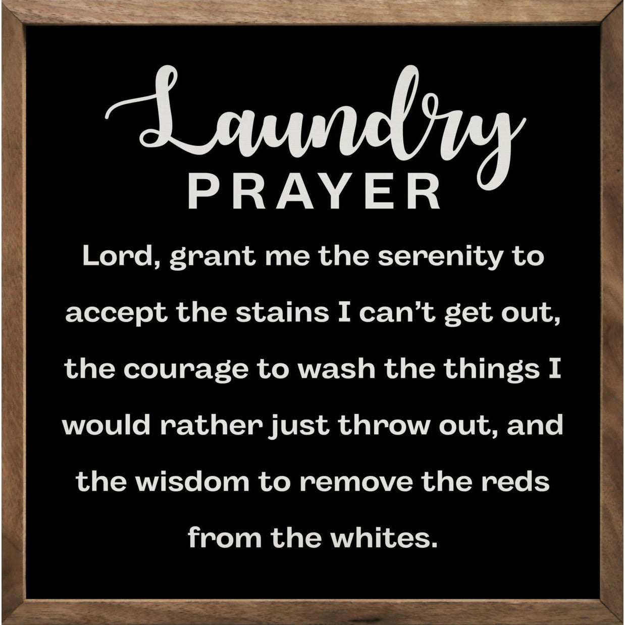 Laundry Prayer Wood Framed Print