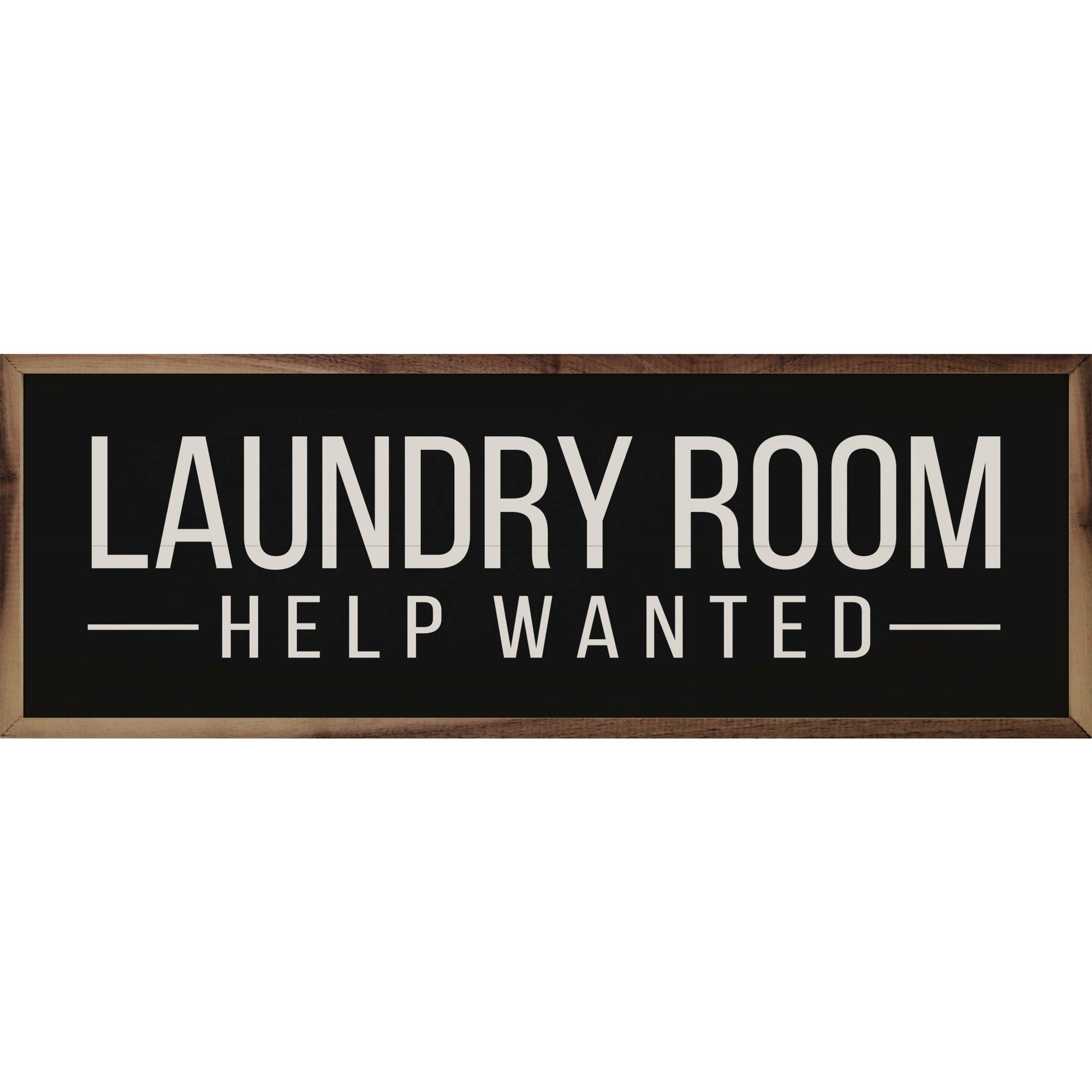 Laundry Room Help Wanted Wood Framed Print