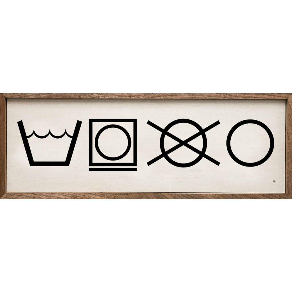 Laundry Symbols Wood Framed Print
