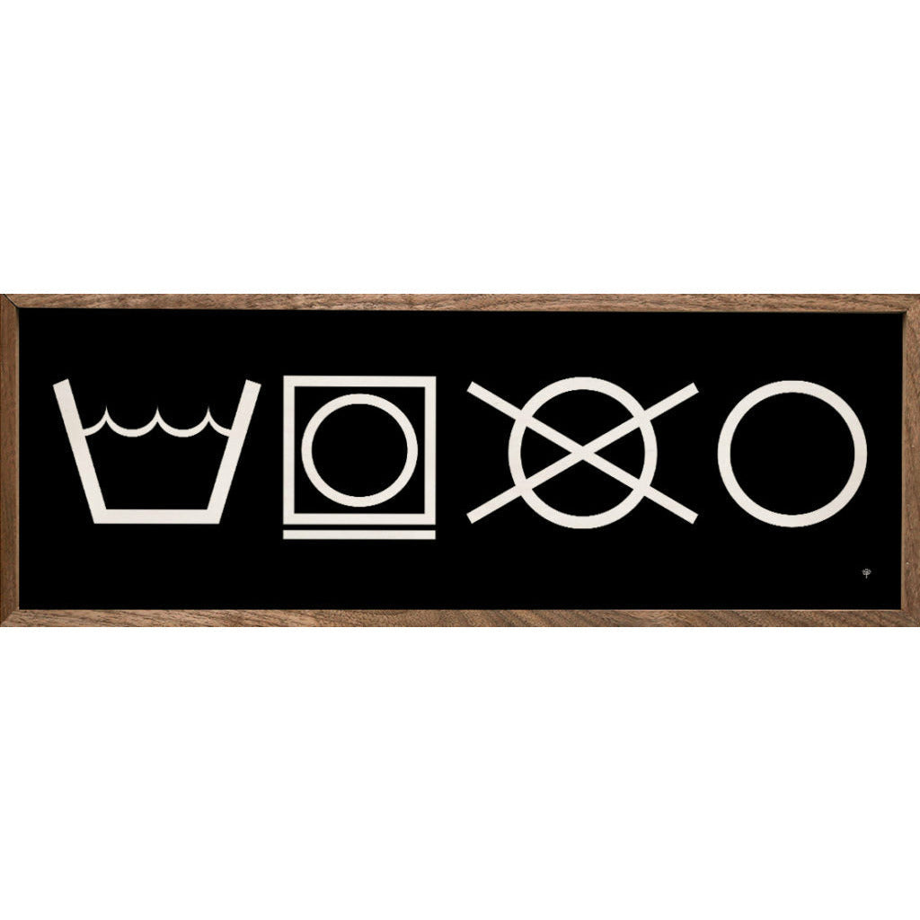 Laundry Symbols Wood Framed Print
