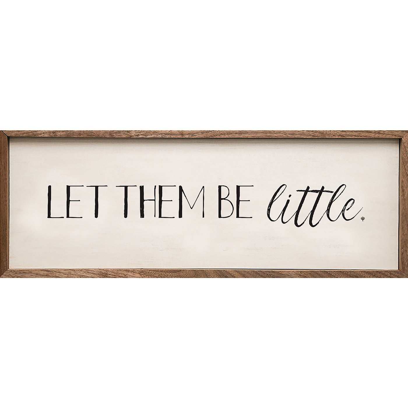 Let Them Be Little White Wood Framed Print