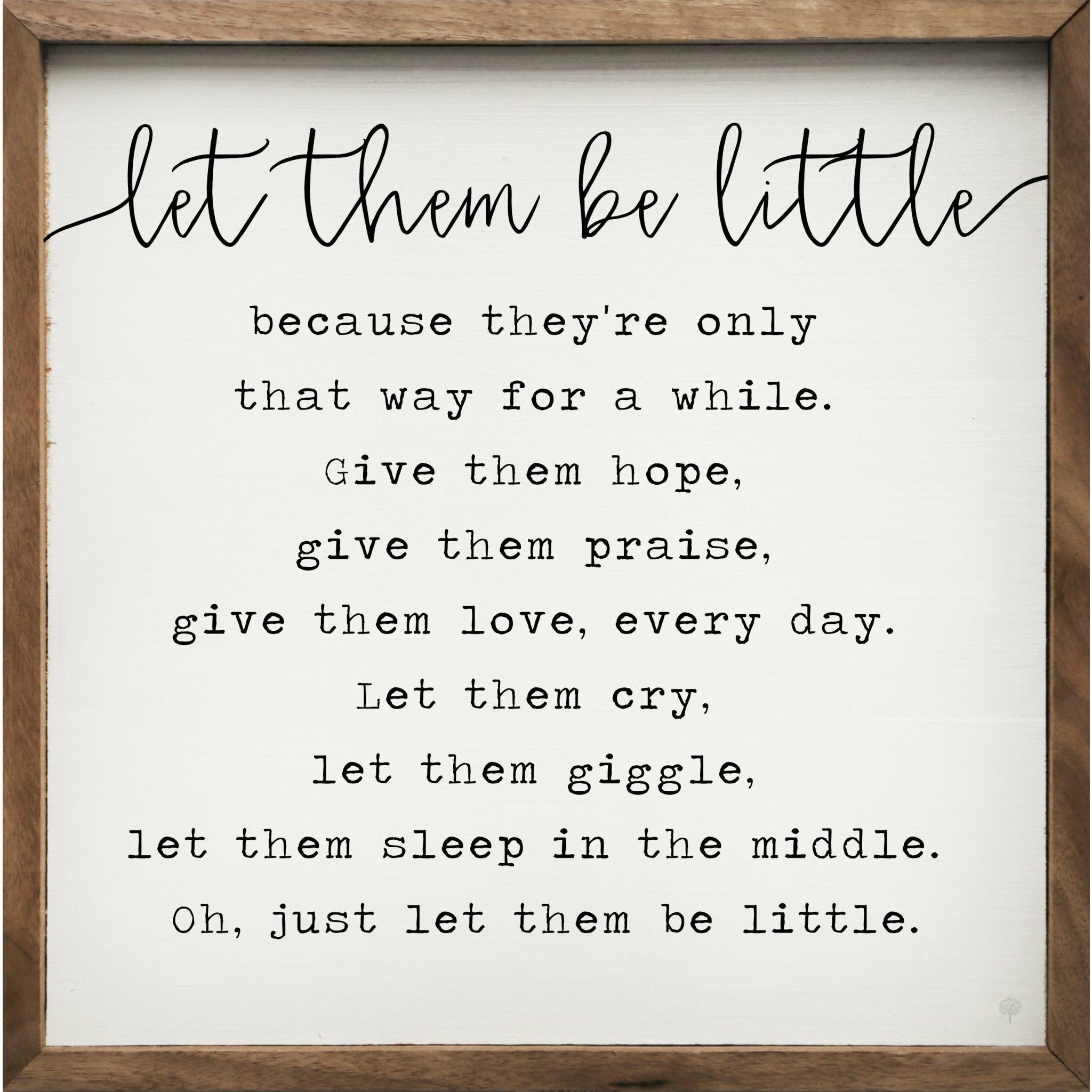 Let Them Be Little Wood Framed Print