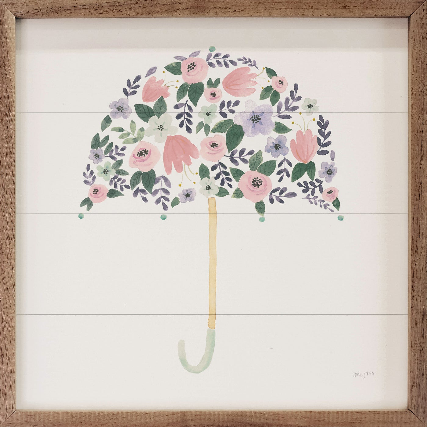Lets Chase Rainbows Umbrella By Jenaya Jackson White Wood Framed Print