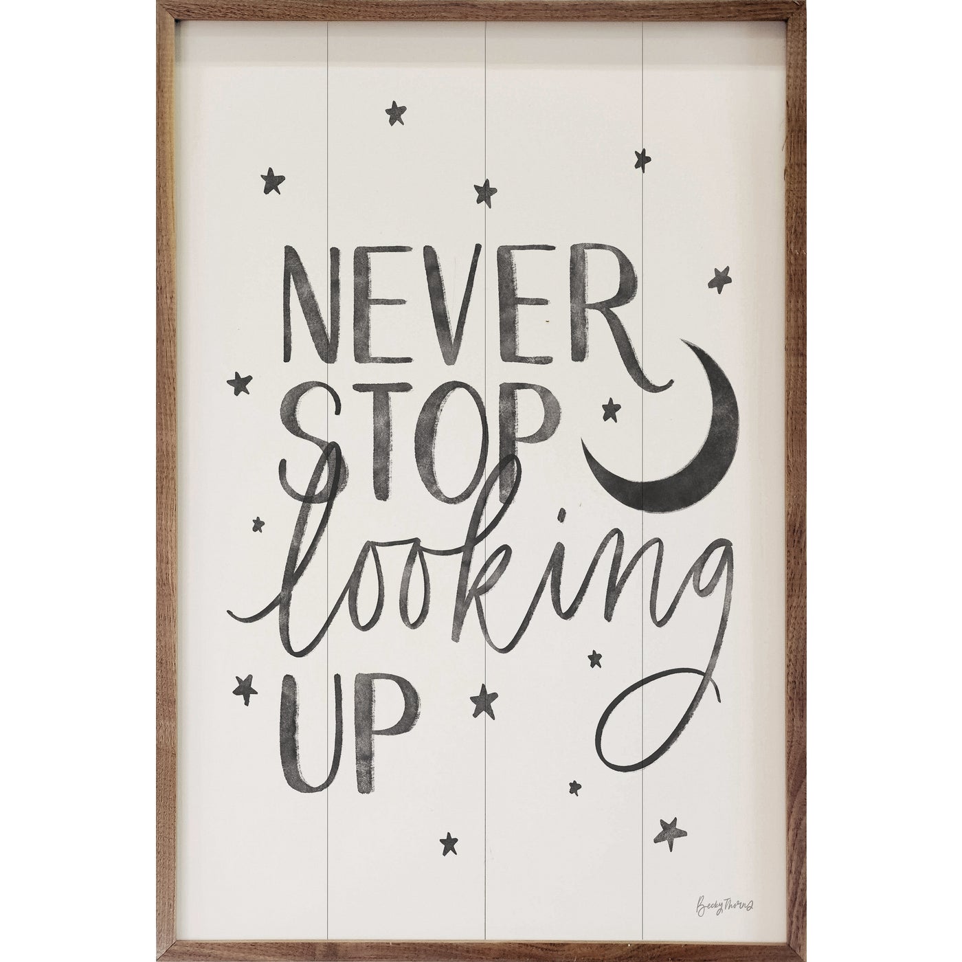 Little Child I By Becky Thorns Wood Framed Print