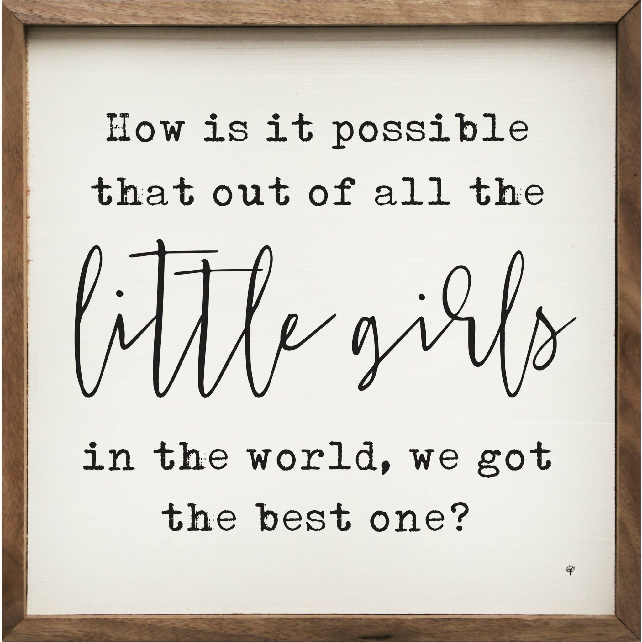 Little Girls Wood Framed Print