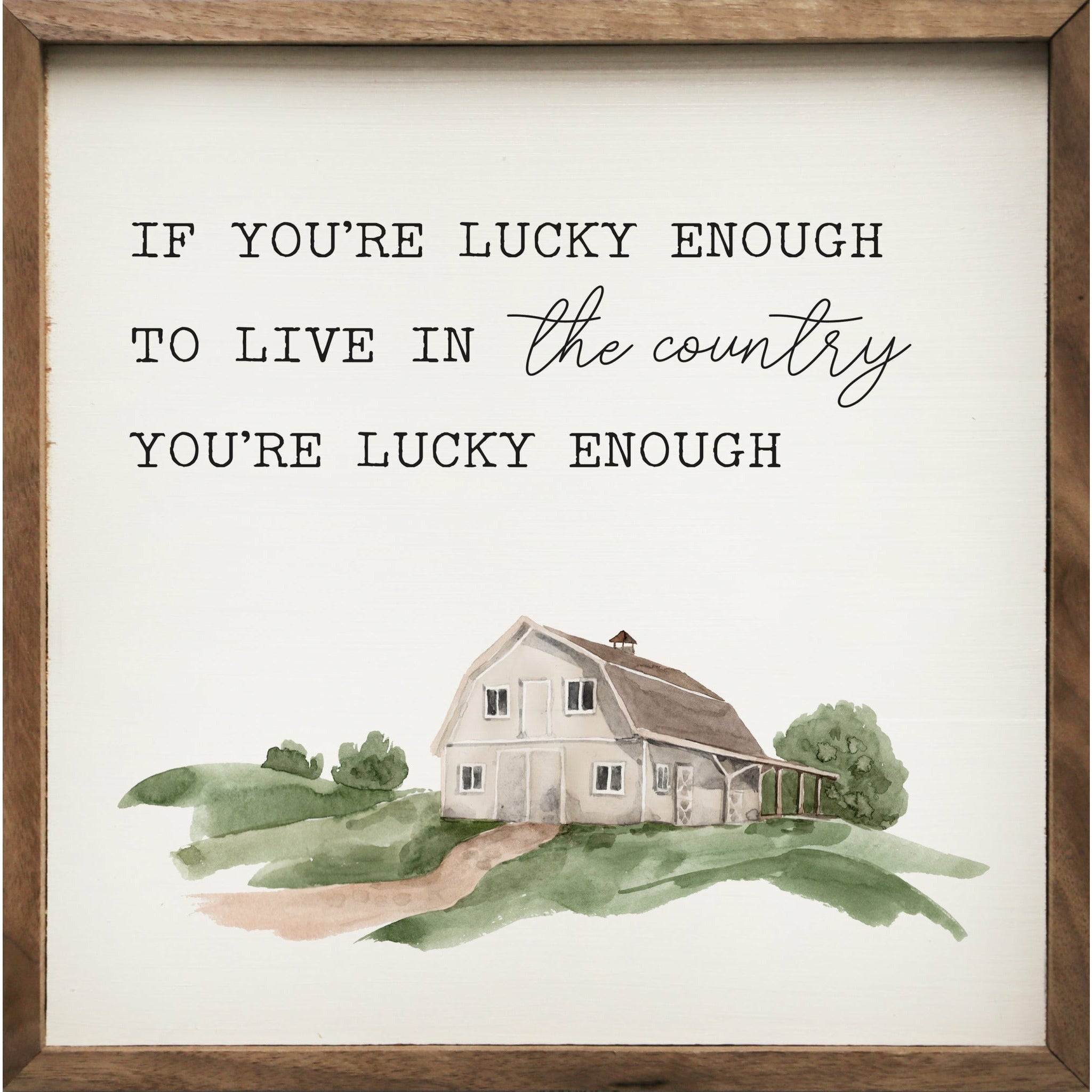 Live In The Country Wood Framed Print