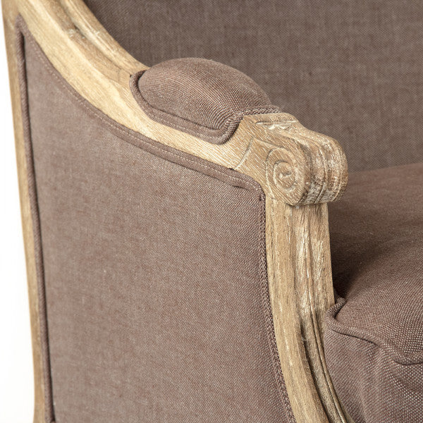 Louis Aubergine Linen Settee