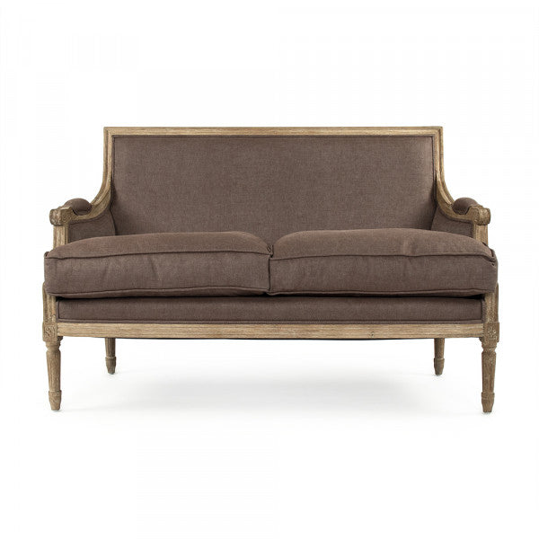 Louis Aubergine Linen Settee