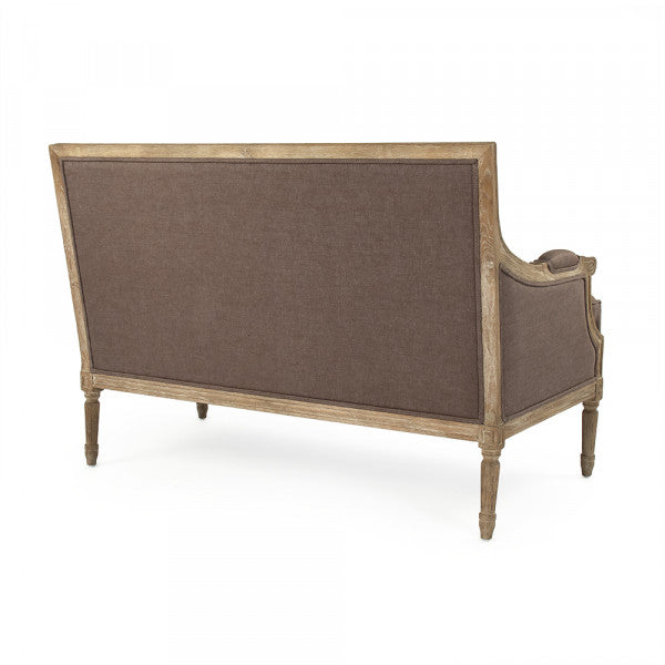 Louis Aubergine Linen Settee