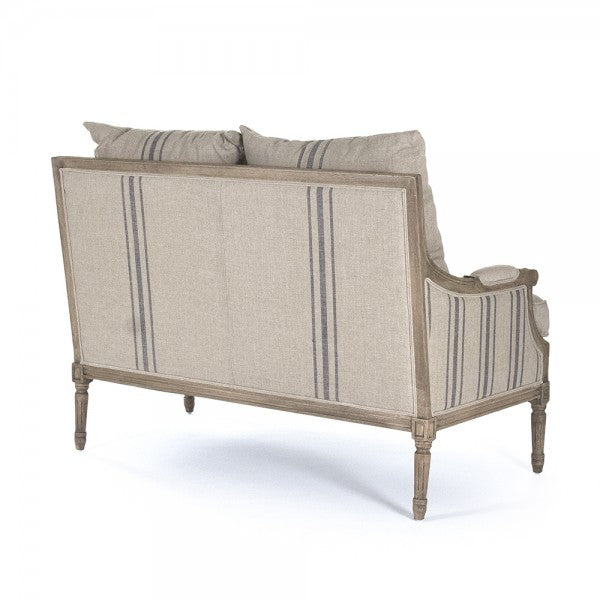 Louis Blue Stripe Settee