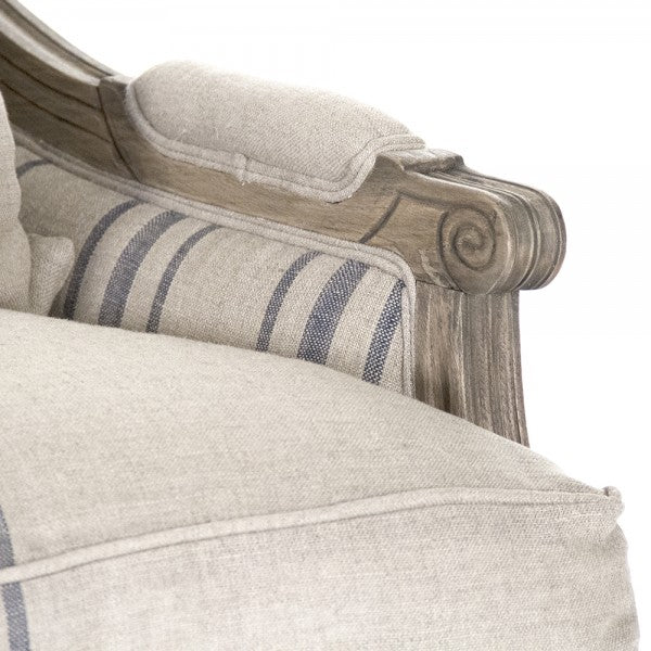Louis Blue Stripe Settee