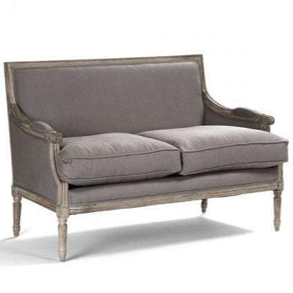 Louis Settee Grey Linen