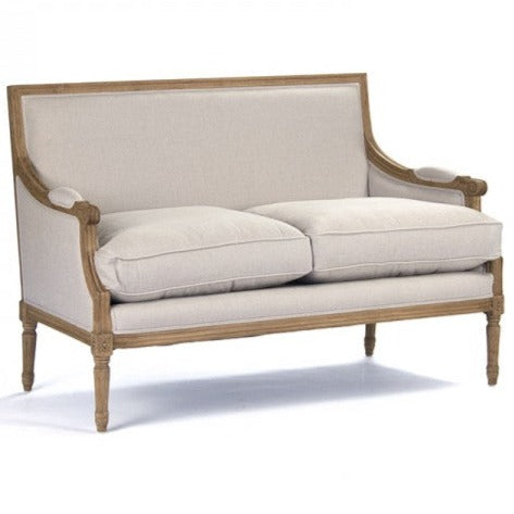 Louis Settee Natural Linen