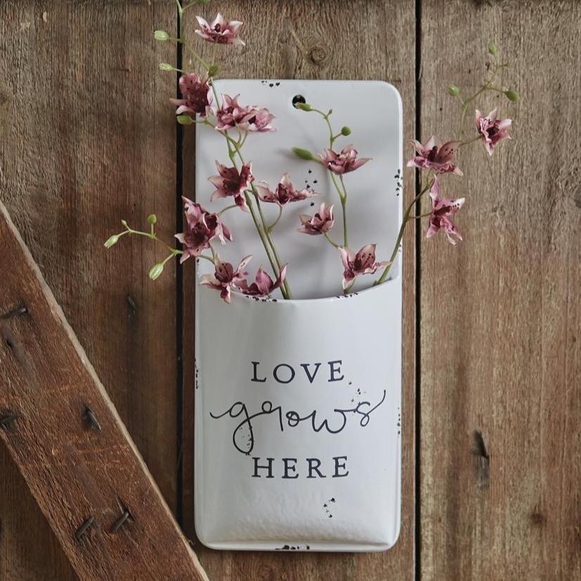 Love Grows Here Wall Pocket
