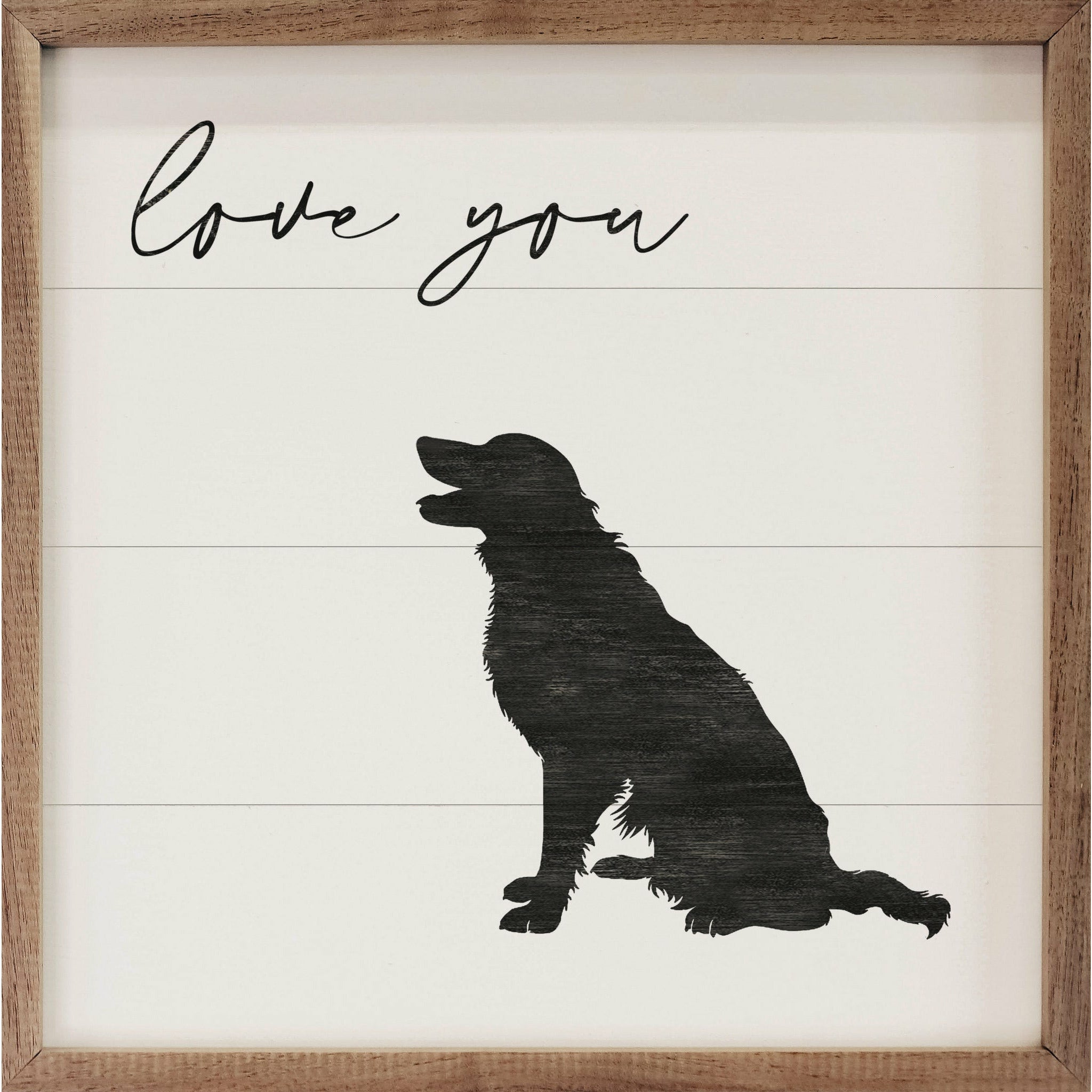Love You Border Collie Wood Framed Print